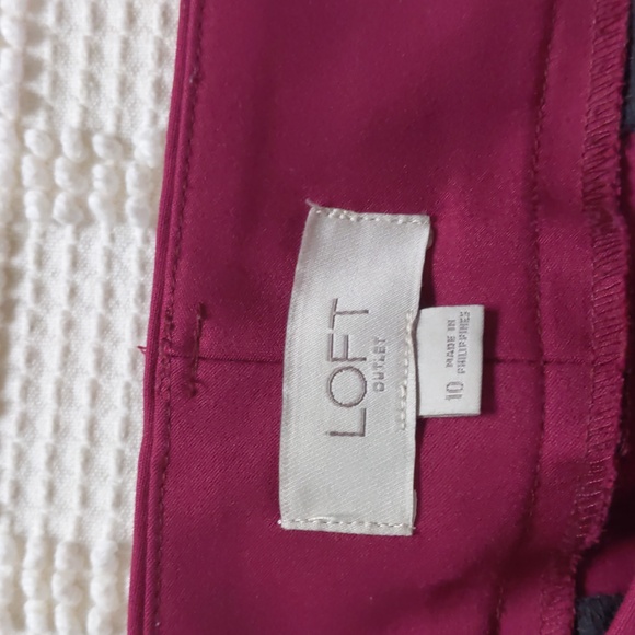 Loft Burgundy Modern Skinny Ankle pant size 10 - Picture 2 of 14